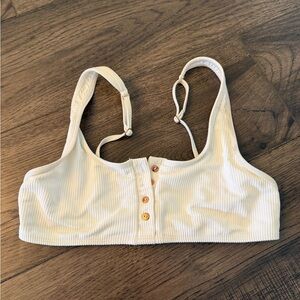 Frankie's Bikinis Cream Ribbed Bikini Top